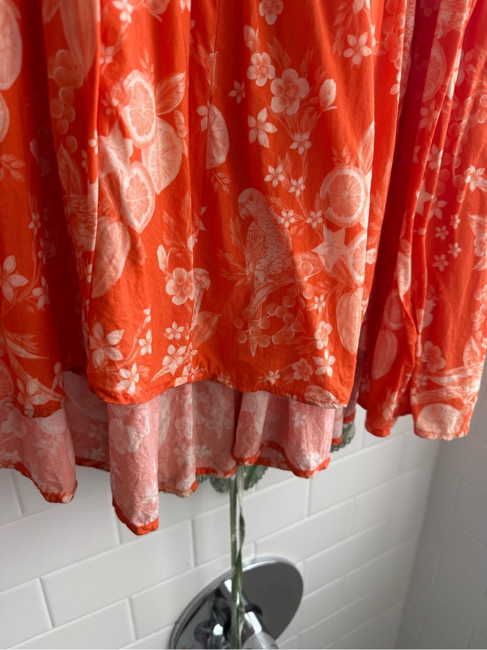 Agua Bendita Fairy Mita Maxi Dress | Patchwork Bird & Citrus Print | Size M - Picture 14 of 16